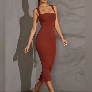 Oh Polly Ainsley Tencel Modal Square Neck Midi Dress